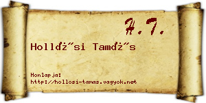 Hollósi Tamás névjegykártya